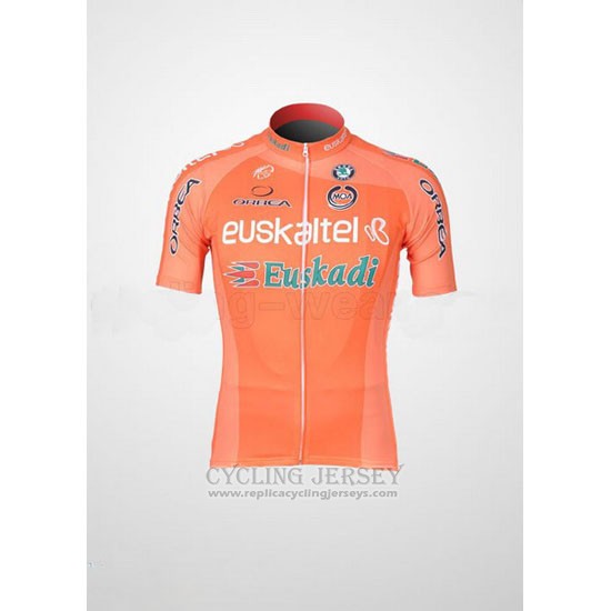 2011 Cycling Jersey Euskalte Orange Short Sleeve and Bib Short